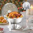 VEVOR 5 Qt 2 Pack Round Chafing Dish Buffet Set Full-Size Pan Stainless Steel