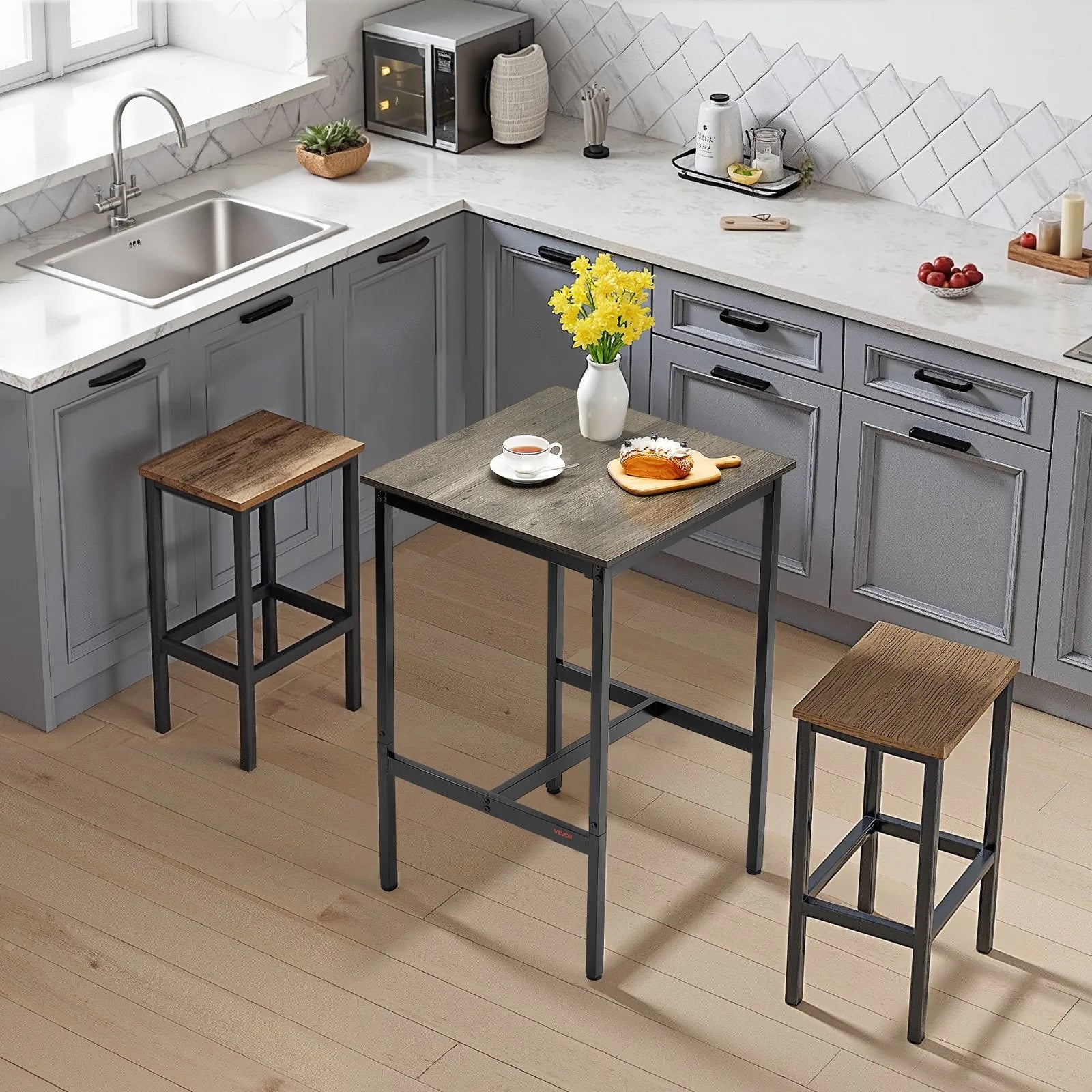 VEVOR 24 in Bar Table Height Pub Table Cocktail Coffee Counter Kitchen Dining