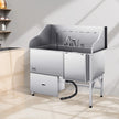 VEVOR 61 Inch Dog Grooming Bath Tub Stainless Steel w Ramp Water Filter