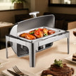 VEVOR 9Qt Rectangle Roll Top Chafing Dish Set with Full-Size Pan Stainless Steel