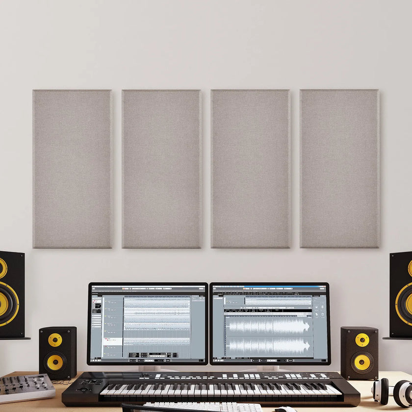 VEVOR 4 PCS Acoustic Wall Panels 2 in Thick 23.6 x 11.8 in Self-adhesive Camel