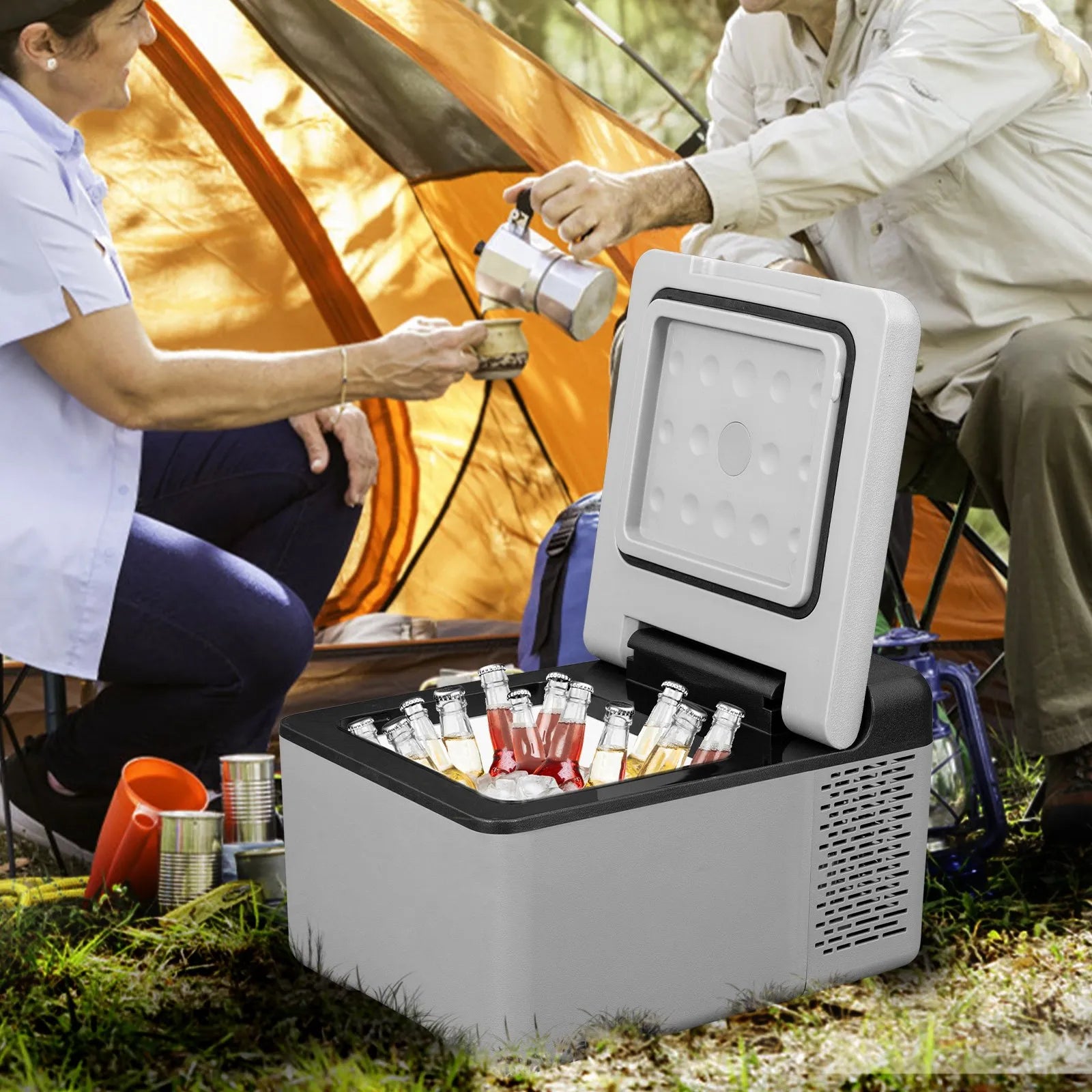 VEVOR 12 Volt Car Refrigerator Portable Freezer 10Qt Camping Compressor Cooler