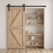 VEVOR 5FT Sliding Barn Door Hardware Kit for Single Sliding Barn Door Black