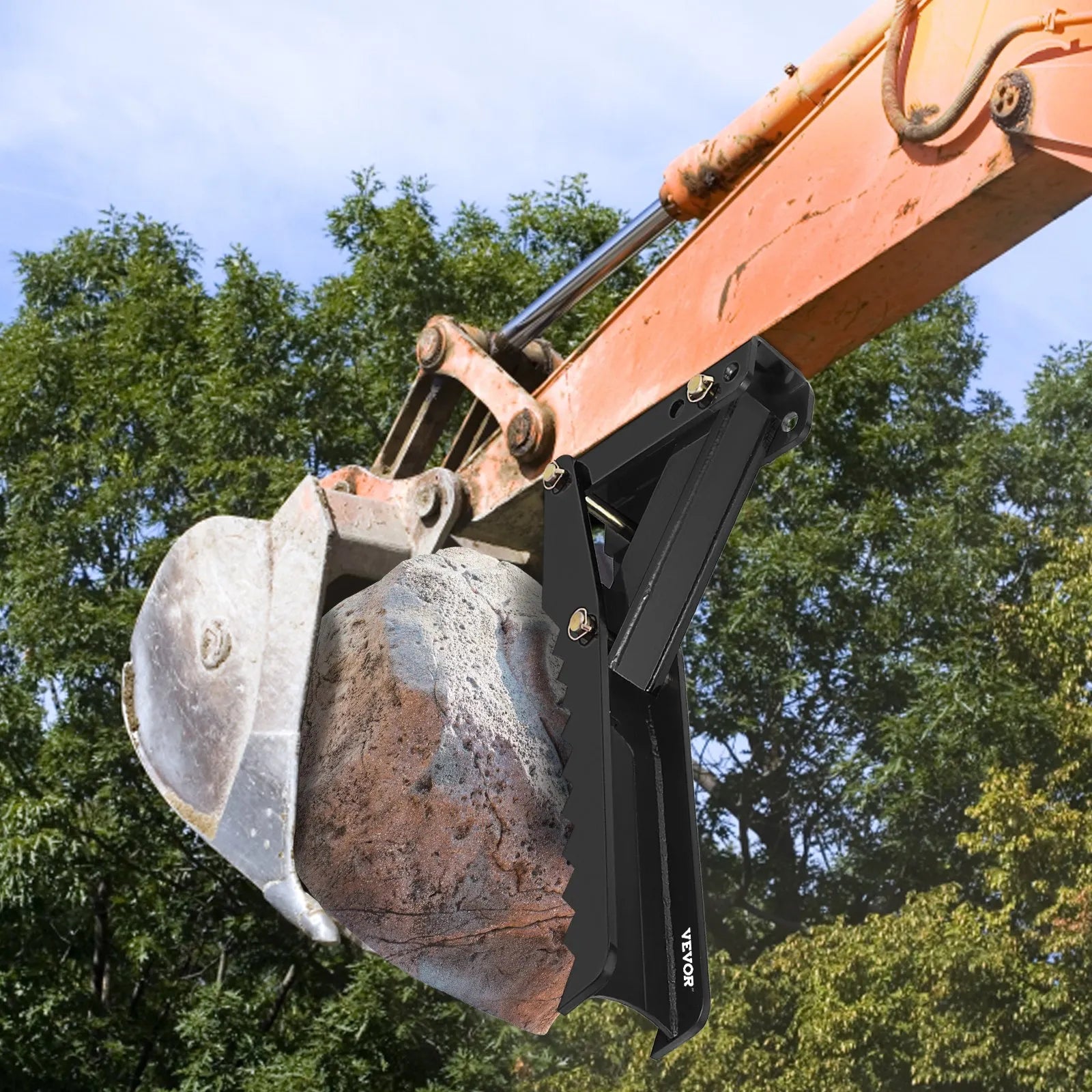 VEVOR 36 inch Backhoe Excavator Thumb Attachments Adjustable Extreme Weld On Backhoe Thumb Hoe Clamp 1/2Inch Teeth Thick Steel Plate 16MM Assembly Bolt-On Design