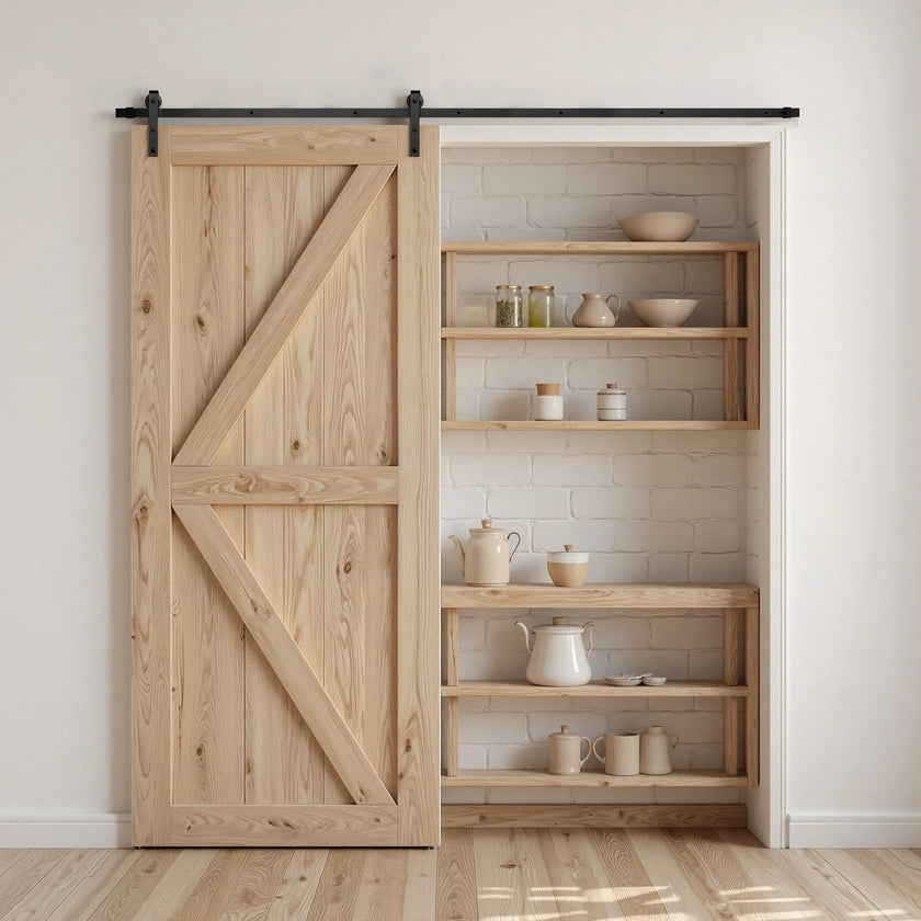 VEVOR 10FT Sliding Barn Door Hardware Kit for Single Sliding Barn Door J-shape