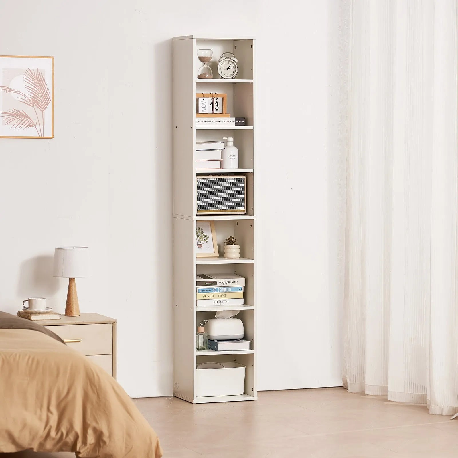 VEVOR 8 Tiers Narrow Bookshelf 71