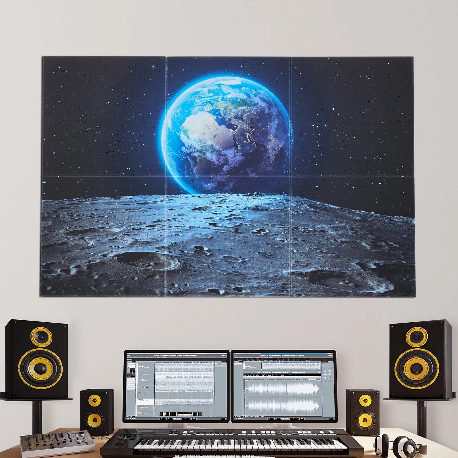 VEVOR 6 Pack Art Acoustic Panels 23.6 x 23.6 inch Self Adhesive for Home Earth