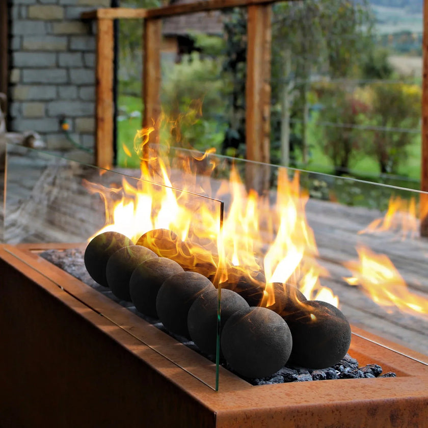 VEVOR 4 Inch 12 Pcs Ceramic Fire Balls Round Fire Stones Reusable Lava Rocks