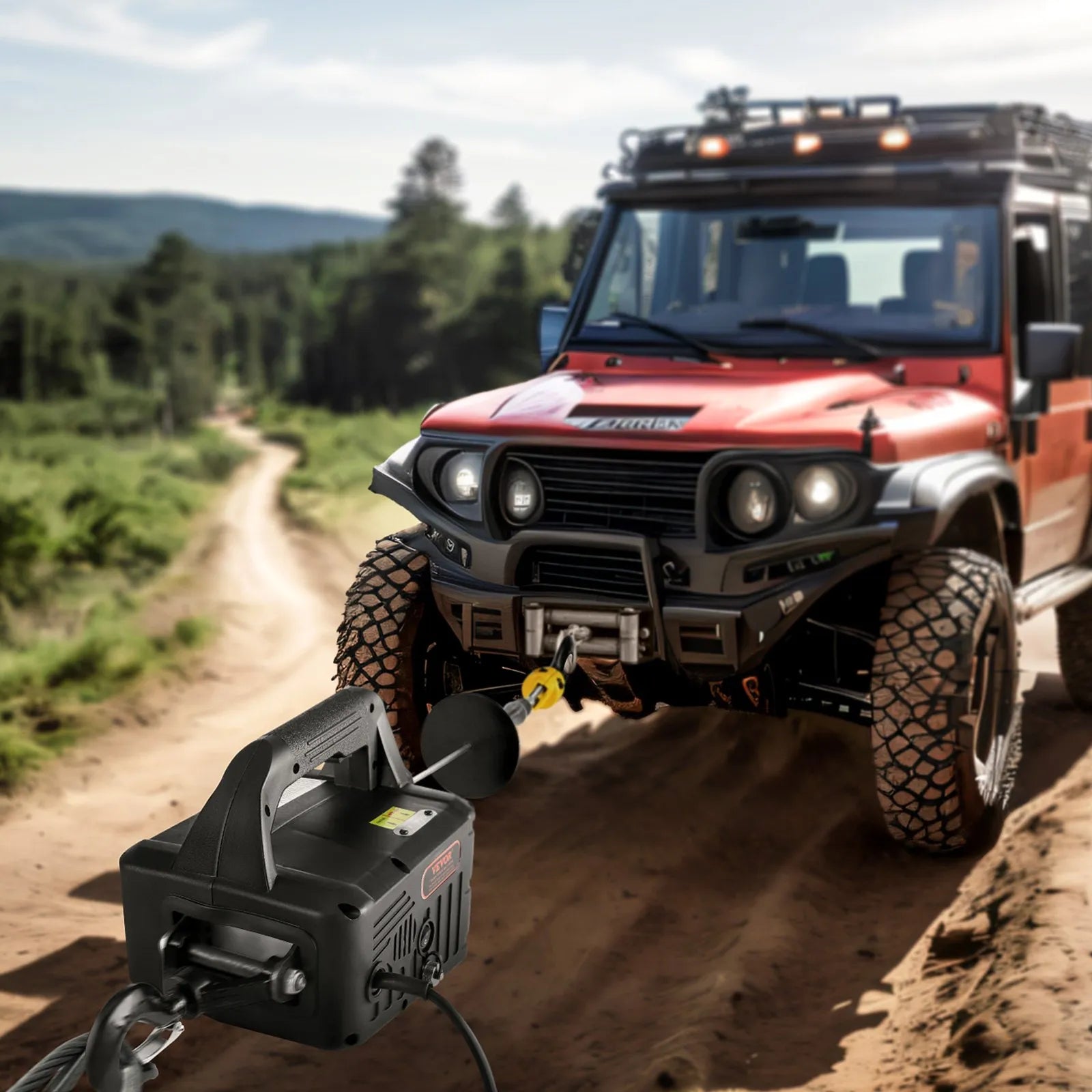 VEVOR 2-in-1 Electric Hoist Winch, 1100 lbs Capacity, 1500W Portable Power Winch Crane, 22.9 ft Lifting Height, 13 ft/min with Wireless Remote Control, for Garage, Warehouse, Factory Lifting Towing