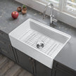VEVOR 32.5 in Farmhouse Sink Undermount Kitchen Single Bowl Basin Fireclay White