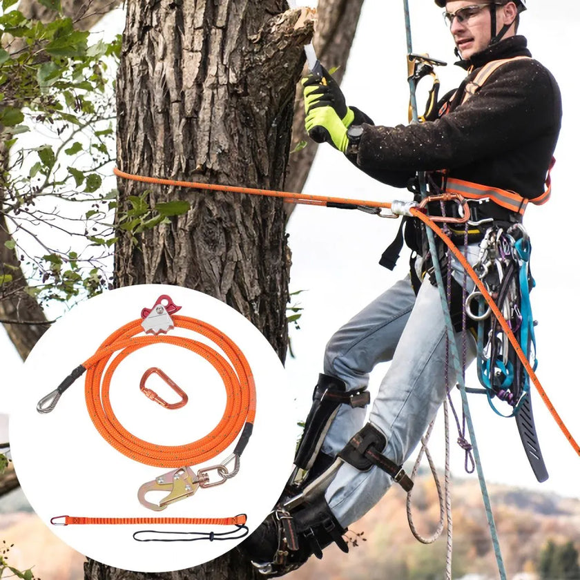 VEVOR 16mm Steel Core Flipline 12ft(3.6m) Arborist Flipline for Fall Protection