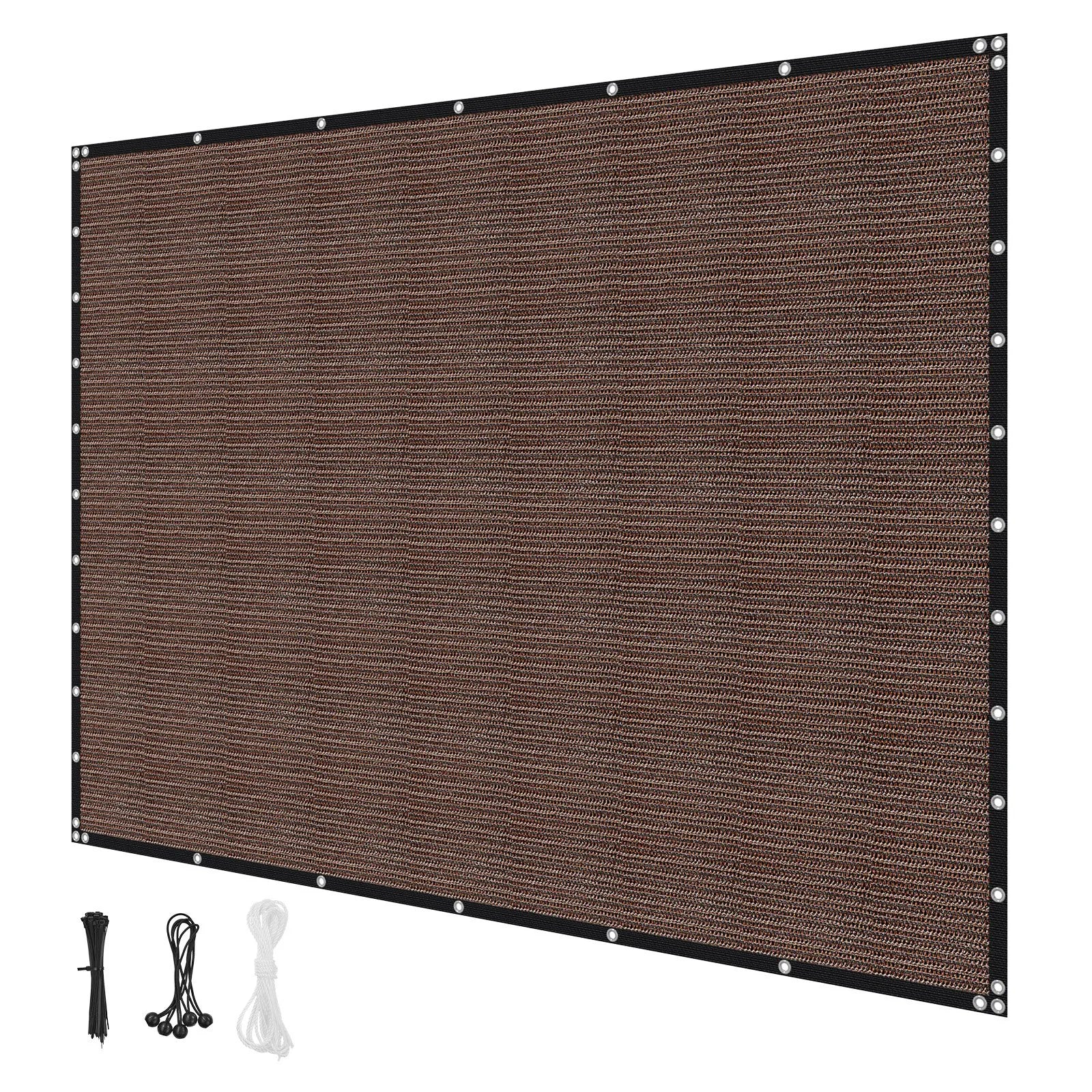 VEVOR 90% Sun Shade Cloth Privacy Screen 10 x 12 ft for Patio Garden (Brown)