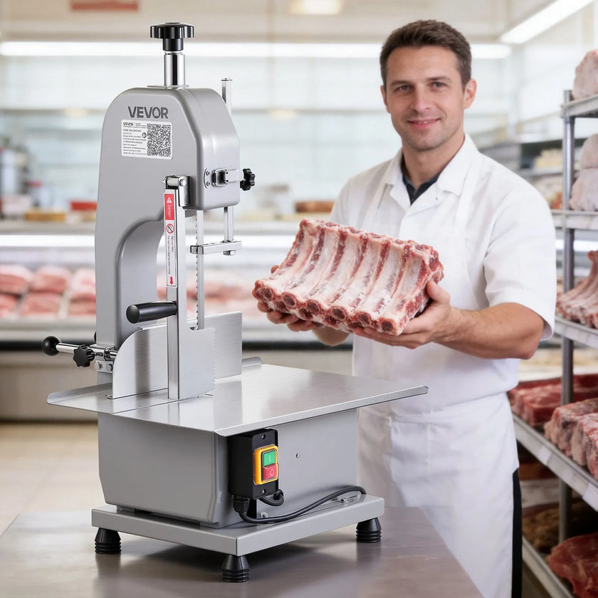 VEVOR 650W Commercial Electric Meat Bandsaw Stainless Steel Bone Sawing Machine
