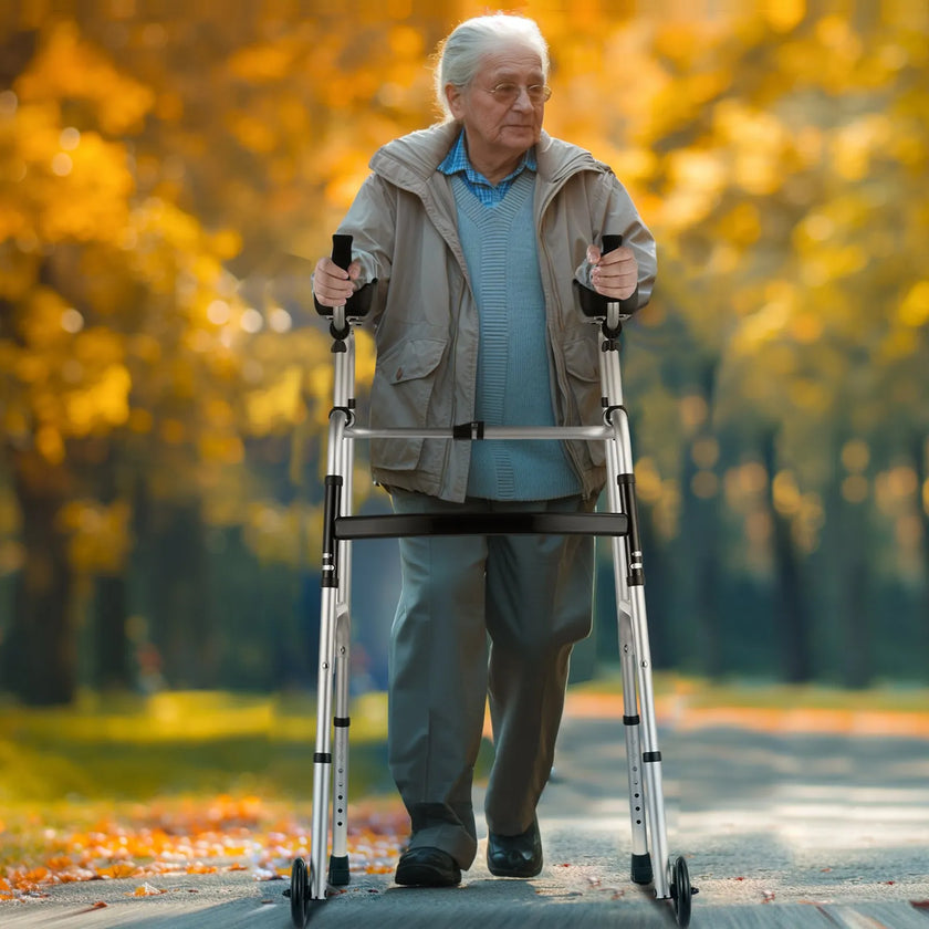 VEVOR 2 in 1 Folding Walker with Armrest Pads & 5