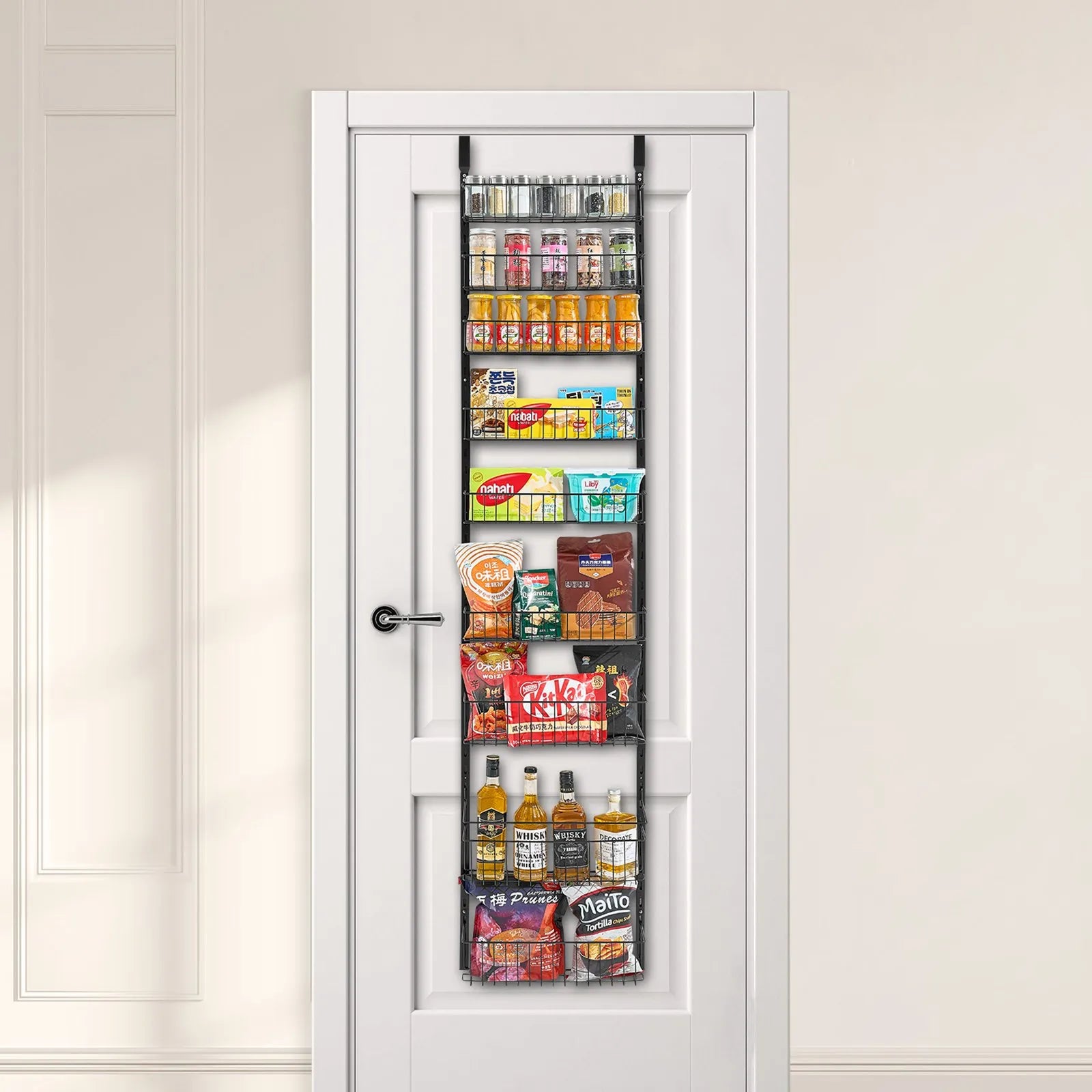 VEVOR 9-Tier Over the Door Pantry Organizer Hanging Storage Rack Adjustable