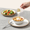VEVOR 12 PCS Dinnerware Set Ceramic Plates and Bowls Sets Service for 4 White