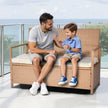 VEVOR Outdoor Storage Bench PE Rattan 70 Gal Deck Box Waterproof Outdoor Seat