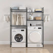 VEVOR Over Washer and Dryer Storage Shelf Two Row 4 Tiers Washer Rack Black
