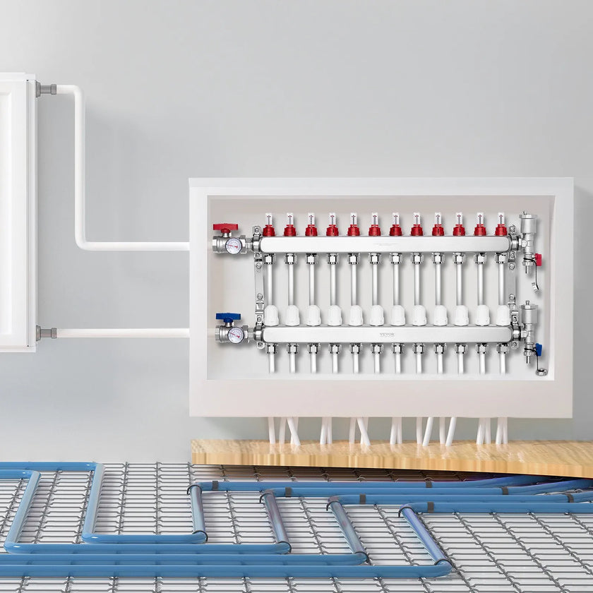 VEVOR 12-Branch Radiant Heat Manifold 1/2
