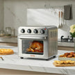 VEVOR 7-IN-1 Air Fryer Toaster Oven, 18L Convection Oven, 1700W Stainless Steel Toaster Ovens Countertop Combo with Grill, Pizza Pan, Gloves, 6 Slices Toast, 12-inch Pizza, Home and Commercial Use