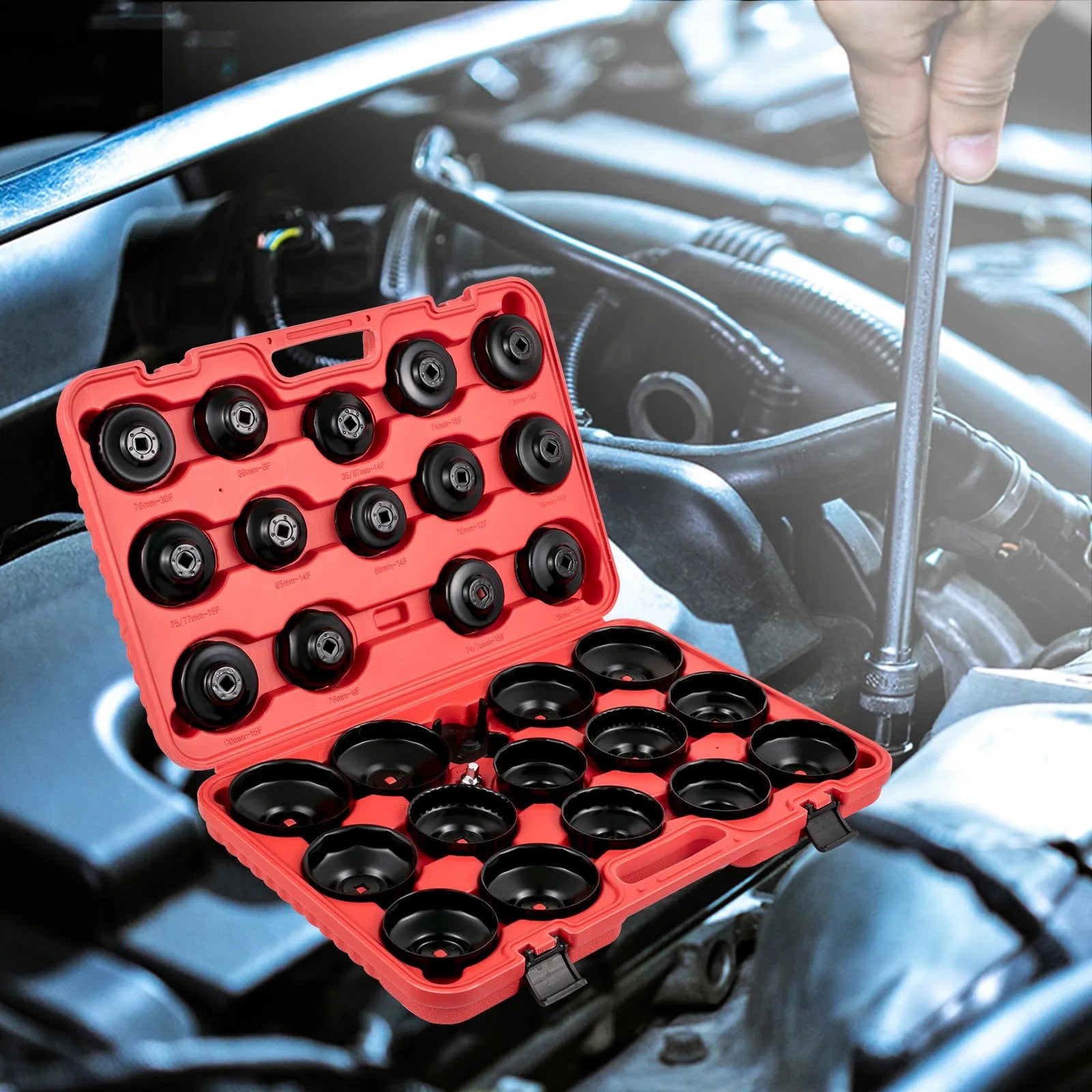 VEVOR Oil Filter Socket Set Cup Socket Tool Set 7 PCS Oil Filter Cap Wrench
