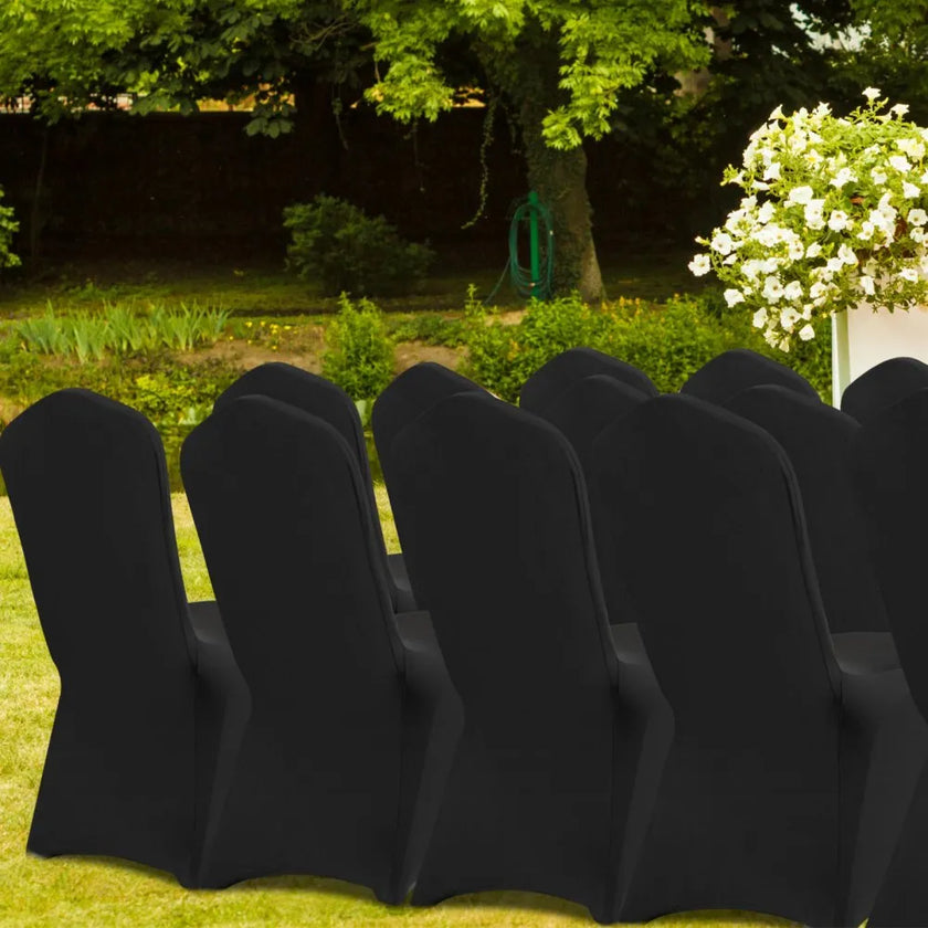 VEVOR 30PCS Black Stretch Spandex Folding Chair Covers for Wedding Party Dining