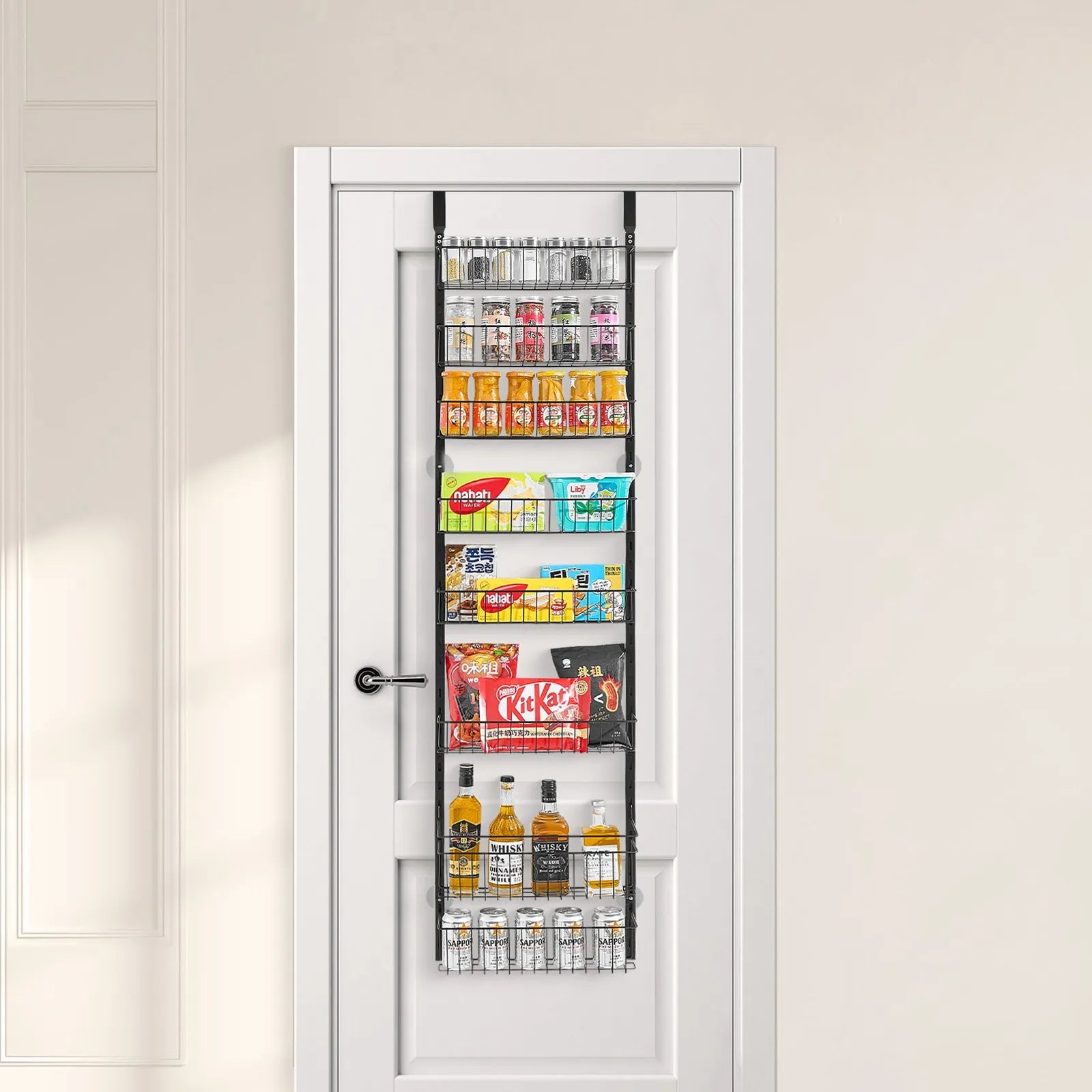 VEVOR 8-Tier Over the Door Pantry Organizer Hanging Storage Rack Adjustable