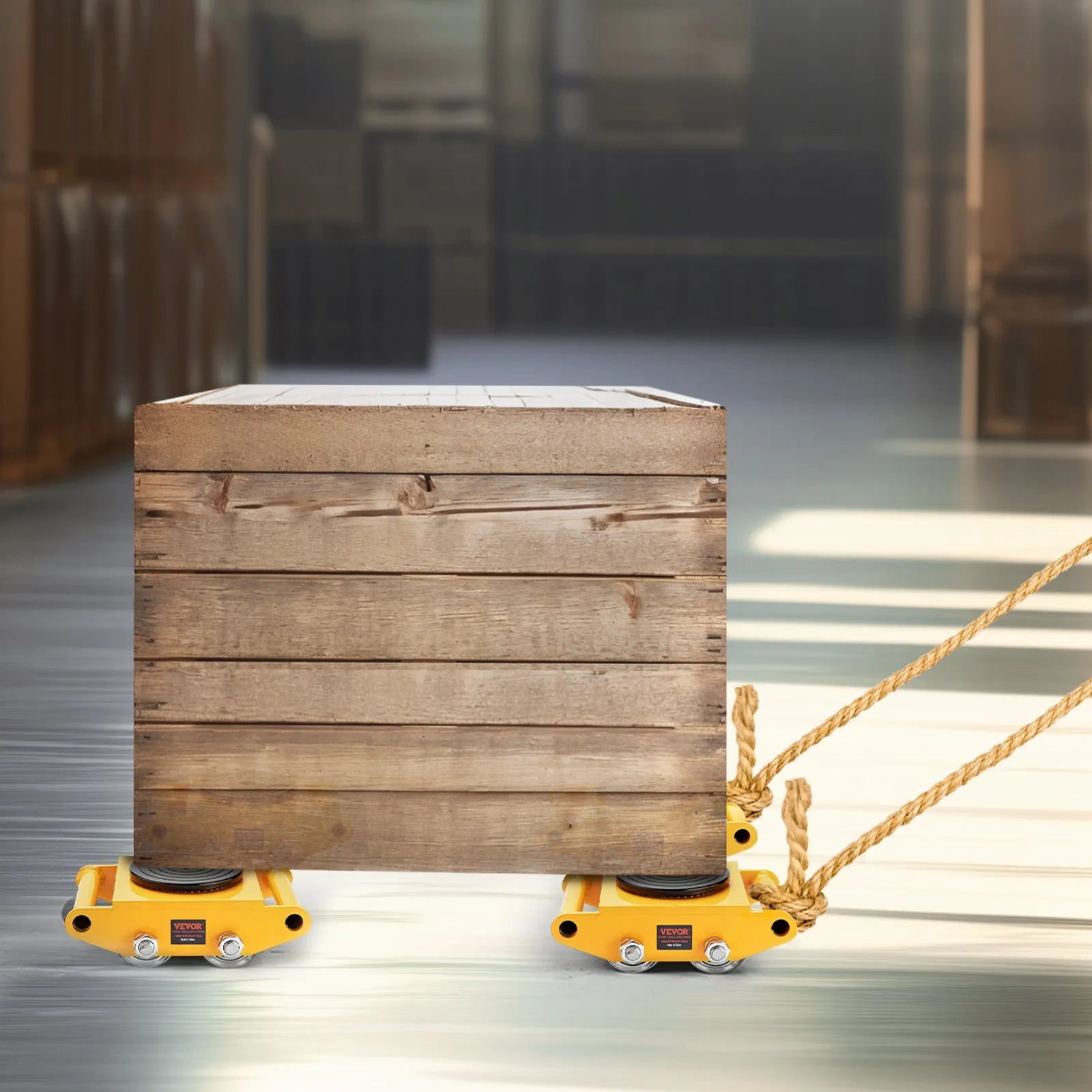 VEVOR 4PCS Machinery Skate Dolly, 26455LBS/12T Industrial Machinery Mover, Heavy Duty Carbon Steel Machinery Moving Skate & 4 Carbon Steel Wheels and 360° Rotation Non-Slip Cap for Warehouse, Factory