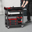 VEVOR 4-Tier Tool Cart on Wheels 350 lb Rolling Work Cart with Drawer & Pegboard