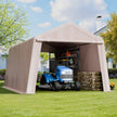 VEVOR Outdoor Storage Portable Shed 10x15 ft Waterproof Canopy Garage 2 Doors