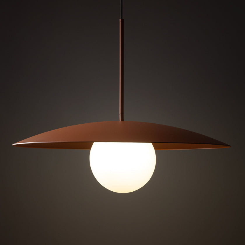 SLATE Mid-Century Modern Wide Dome Pendant Light for Kitchen Island & Dining Table
