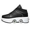2-in-1 Deformable Roller Skate Sneakers – Retractable 4-Wheel Heelys-Style Shoes