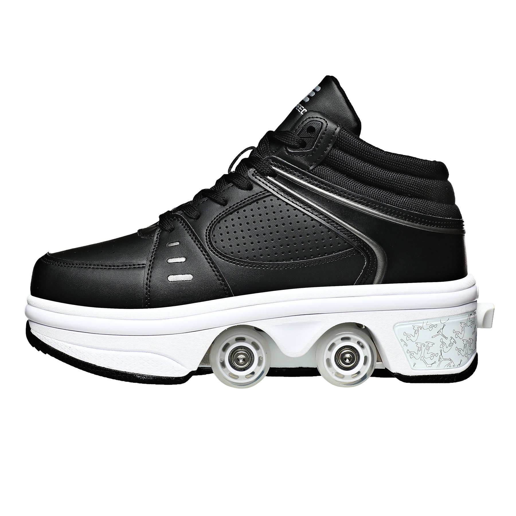 2-in-1 Deformable Roller Skate Sneakers – Retractable 4-Wheel Heelys-Style Shoes