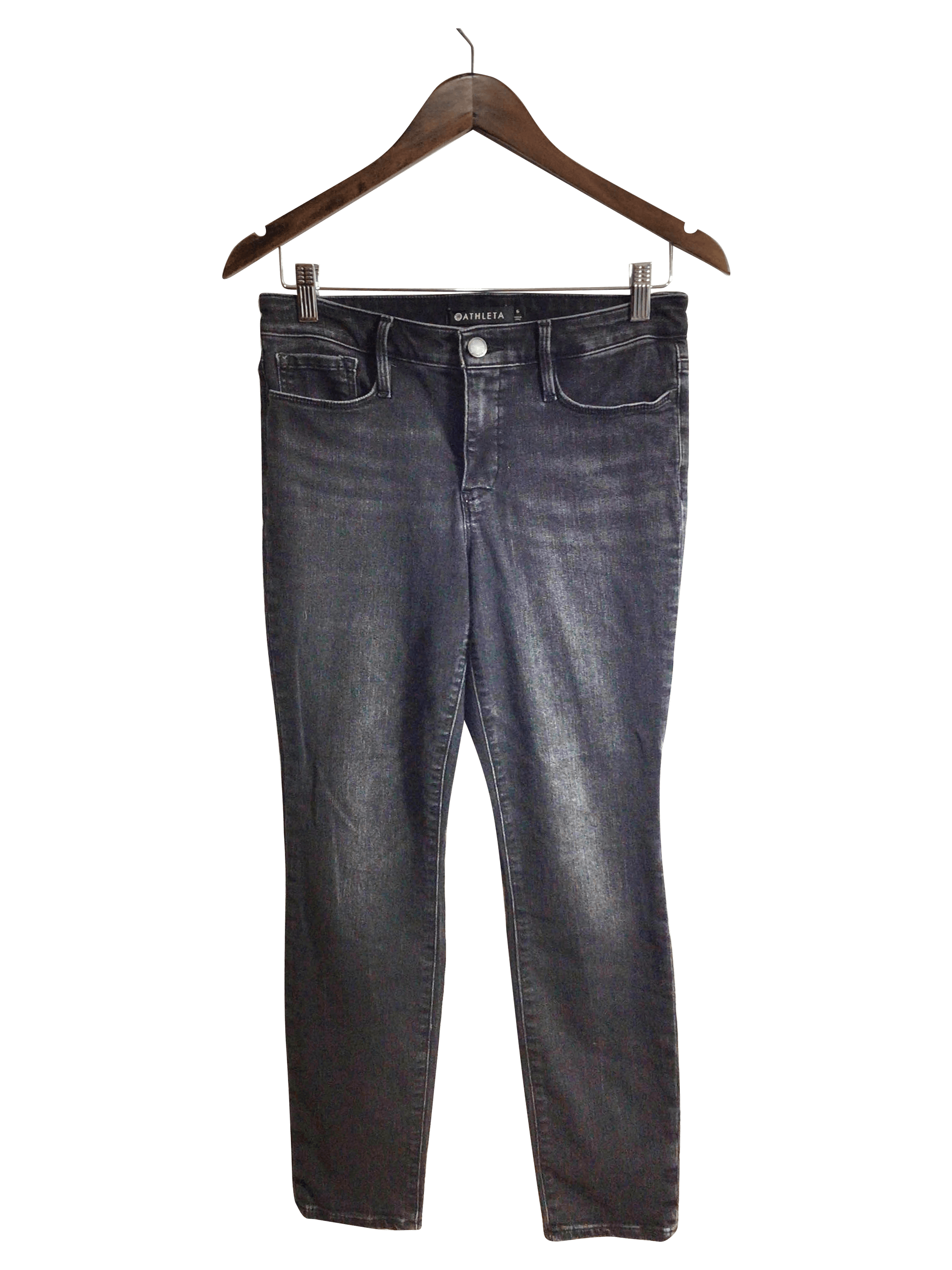 ATHLETA Women Straight-Legged Jeans Regular fit in Black - 6