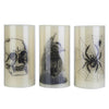 3 Pack Halloween Flameless Candle Lamp With Timer Setting Battery Operated Warm Orange Light Candles For Halloween Party Decoration