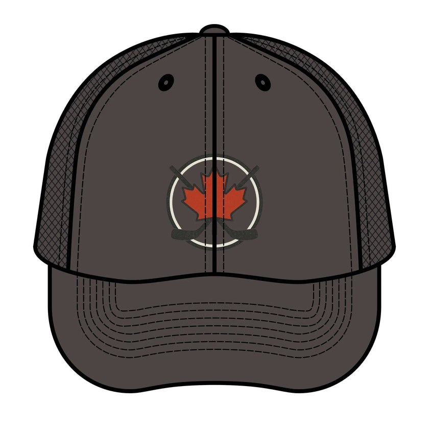 Maple Stick Hockey Hat – Maple Leaf & Crossed Sticks Snapback Cap