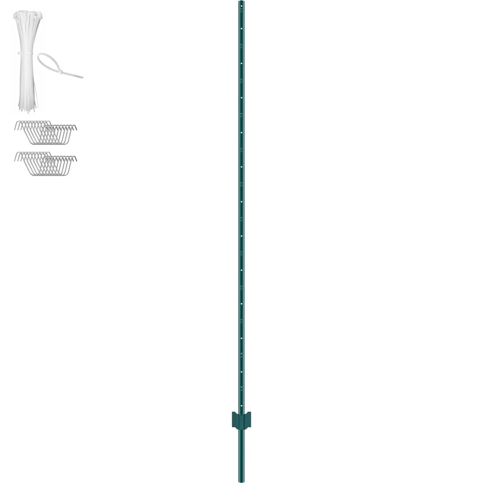 VEVOR 7 Feet Fence Post 10 Pack T-Post Heavy Duty Metal Fence Posts Green