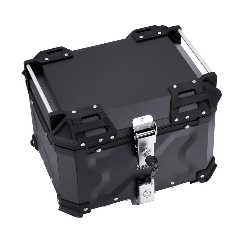 VEVOR 55L Motorcycle Top Case Universal Motorbike Tail Box with Leather Lining