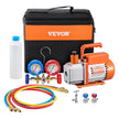 VEVOR 3.5 CFM HVAC Single Stage Rotary Vane Vacuum Pump and Manifold Gauge Kit