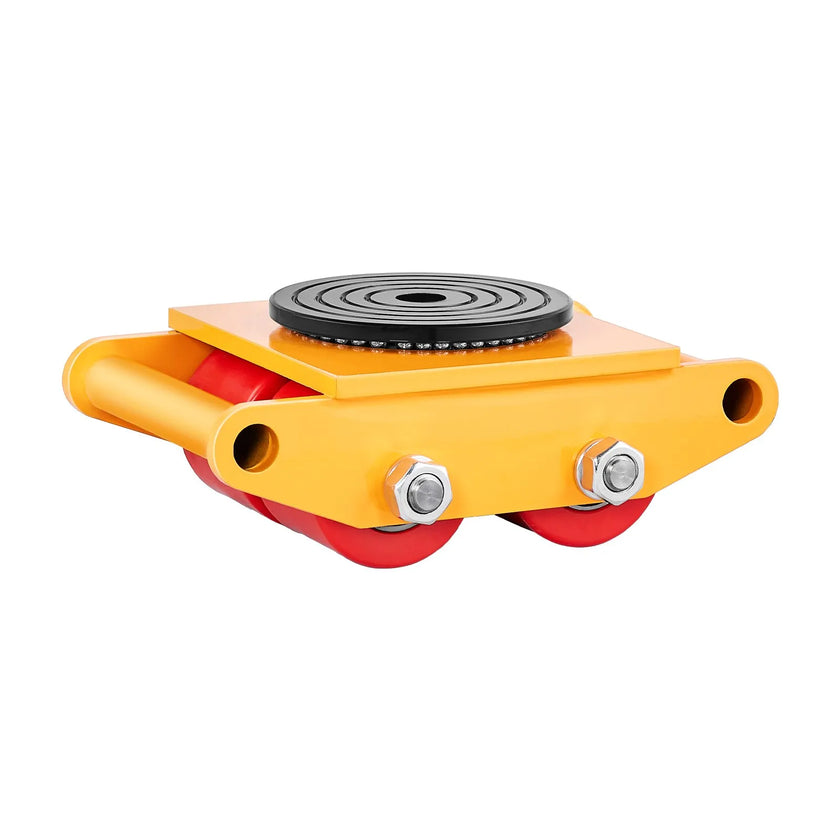 VEVOR 4PCS Machinery Skate Dolly, 17637LBS/8T Industrial Machinery Mover, Heavy Duty Carbon Steel Machinery Moving Skate with 4 PU Wheels and 360° Rotation Non-Slip Cap for Warehouse Workshop Factory