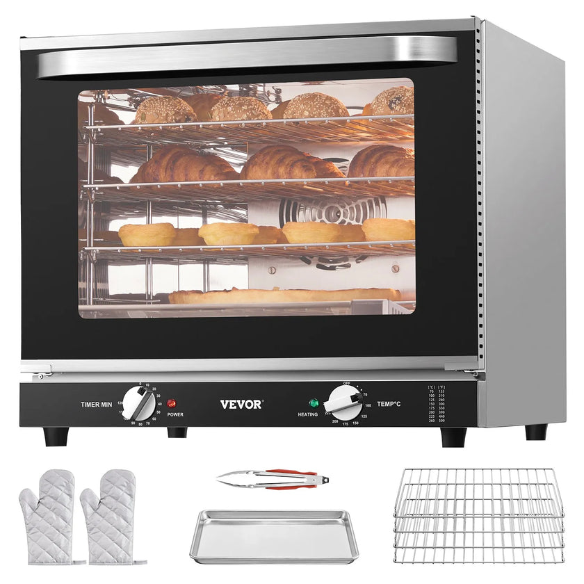 VEVOR 66L Commercial Countertop Oven 2800W Electric Toaster Oven Stainless Steel