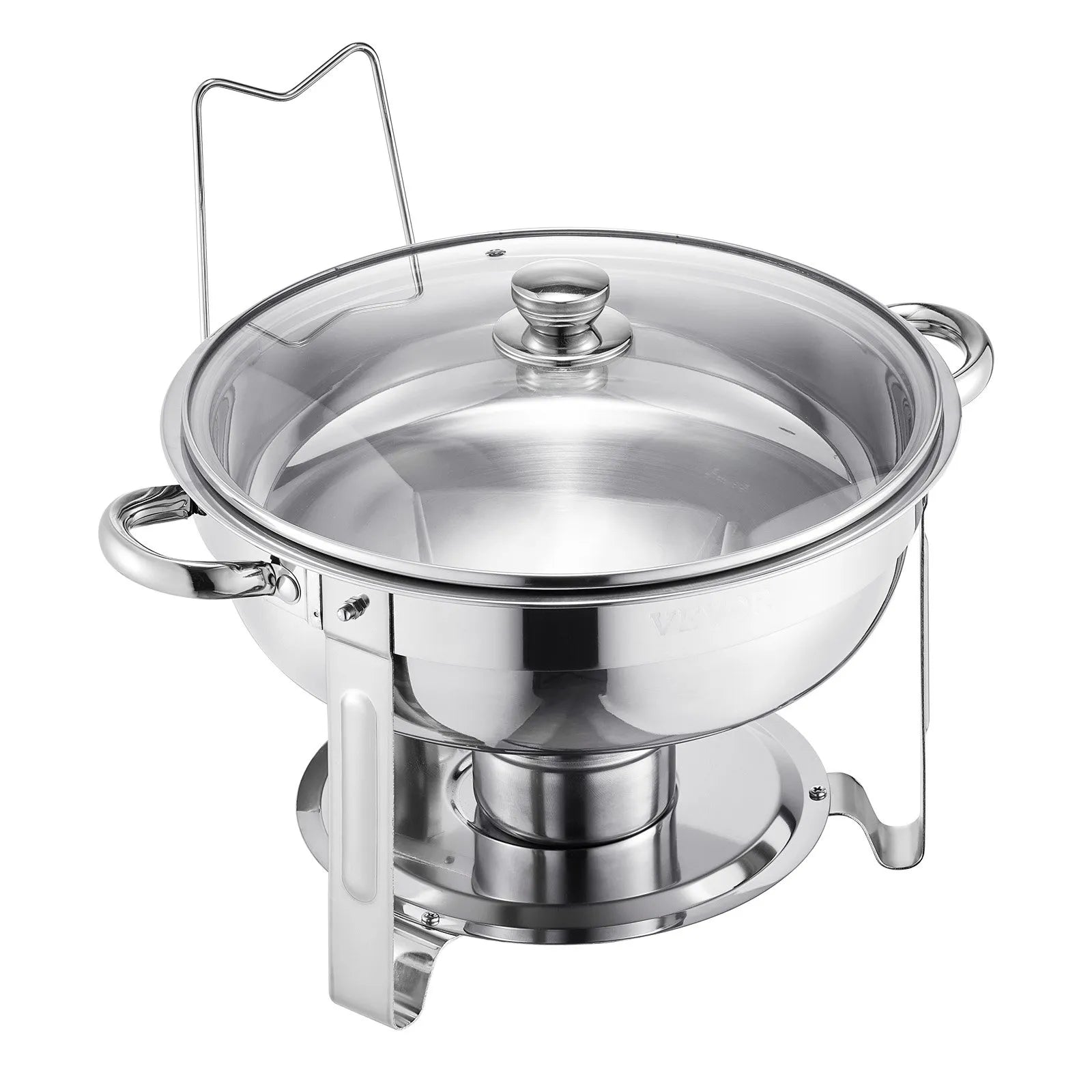 VEVOR 5 Qt 2 Pack Round Chafing Dish Buffet Set Full-Size Pan Stainless Steel