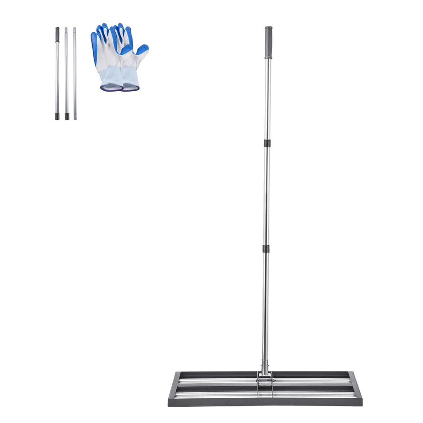 VEVOR 30x10in Lawn Leveling Rake with 83.9 in Adjustable Handle for Yard Garden