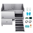 VEVOR 61 Inch Dog Grooming Bath Tub Stainless Steel w Ramp Water Filter