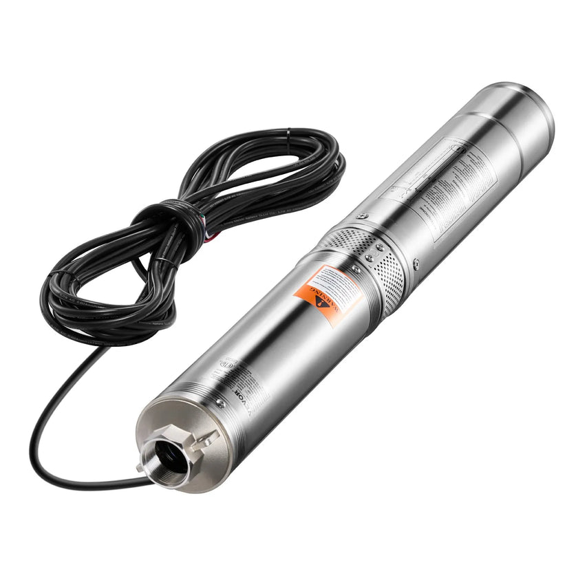 VEVOR 1HP Deep Well Submersible Pump Stainless Steel Pump 230V 31.7 GPM 207 ft