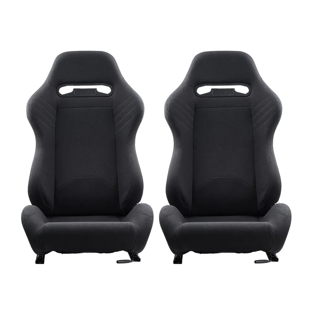 VEVOR 2 Set Racing Seat Adjustable Racing Chair with Polyester Fabric & Slider