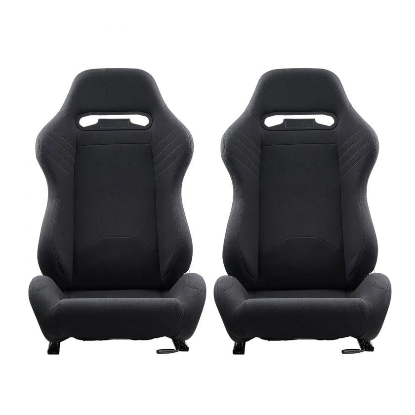VEVOR 2 Set Racing Seat Adjustable Racing Chair with Polyester Fabric & Slider