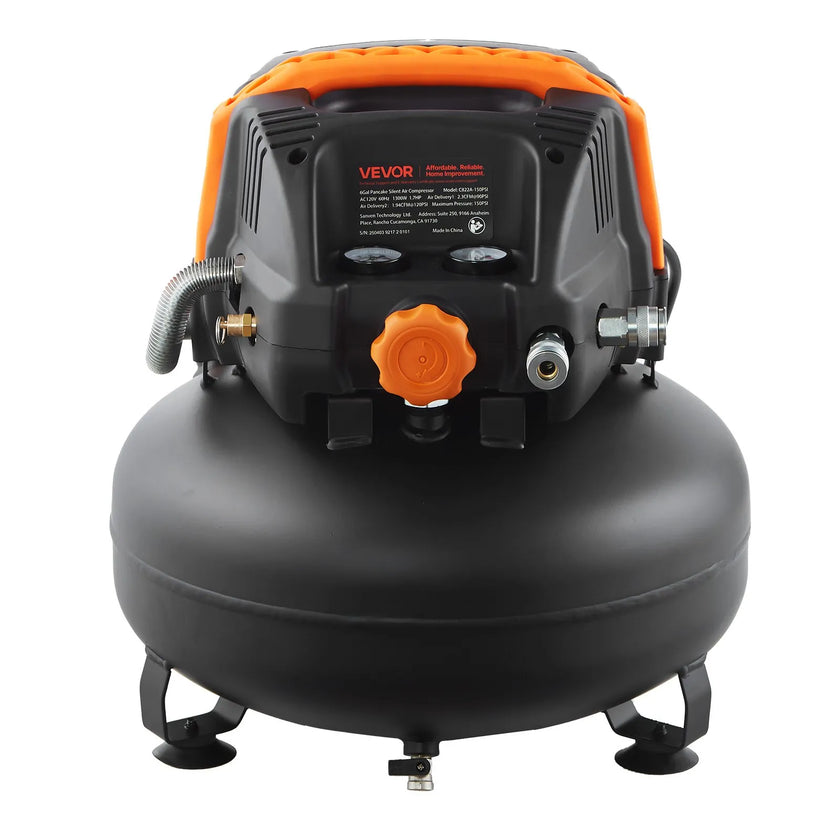 VEVOR 6 Gallon Air Compressor 1.7HP 2.3CFM @ 90PSI with 12-Piece Accessory Kit