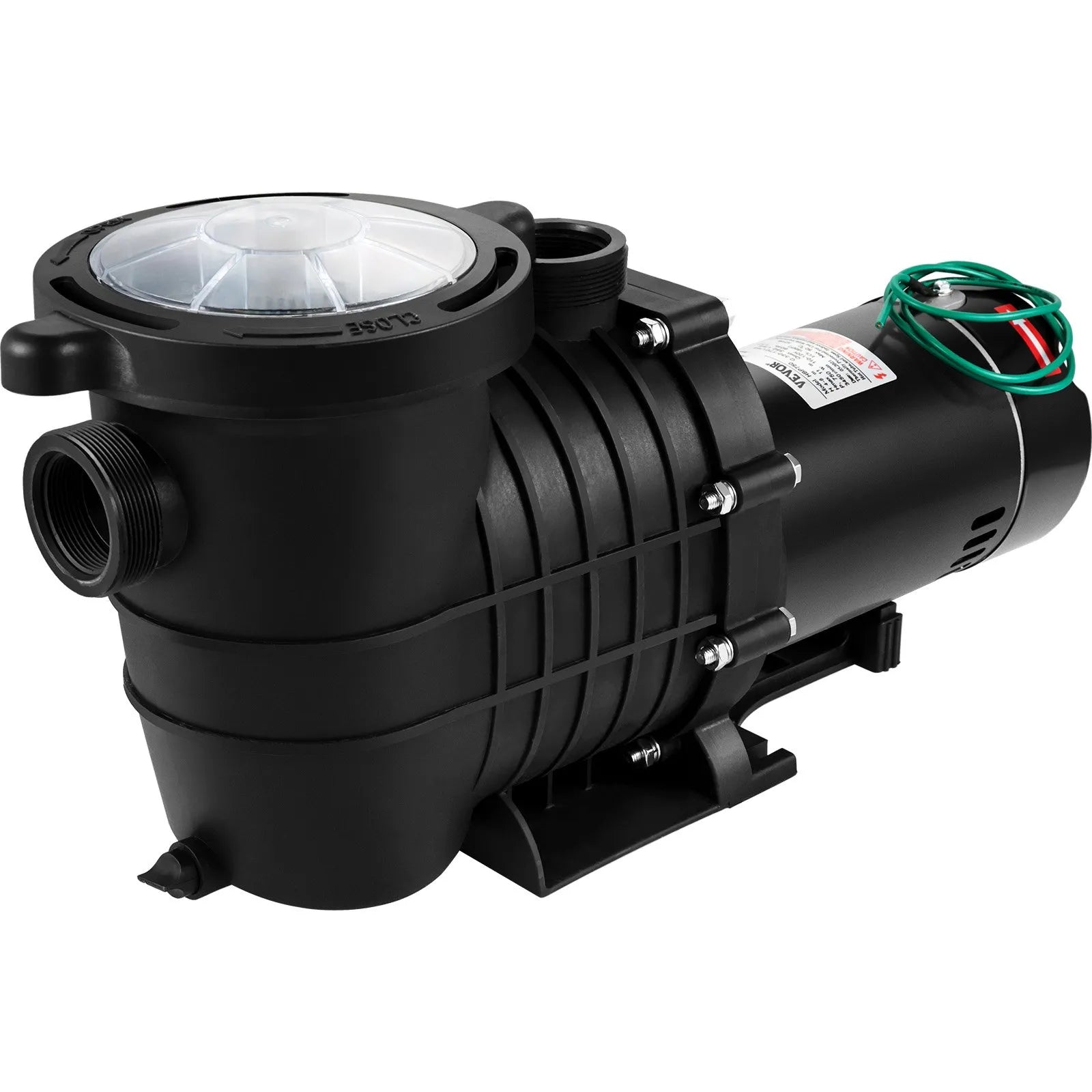 Swimming Pool Pump 1HP, Dual Voltage 110V 220V, 5544GPH, Powerful Pump for In/Above Ground Pool Water Circulation, with Strainer Basket, 2pcs 1-1/2'' NPT Connectors Tested to UL Standards