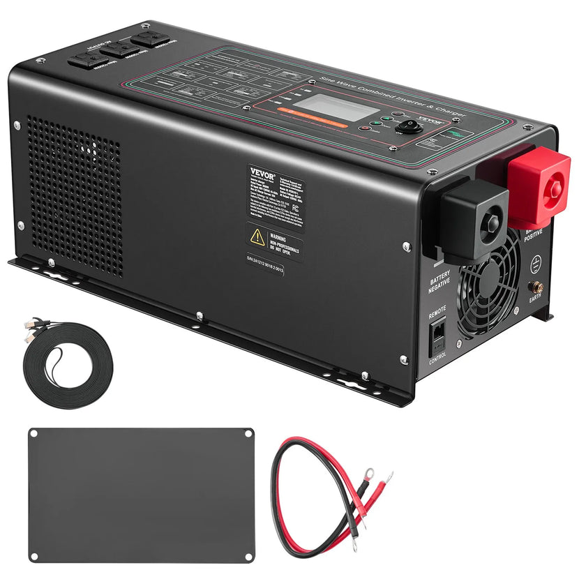 VEVOR 3000W Pure Sine Wave Inverter Charger DC 24V to AC 120V Power Inverter